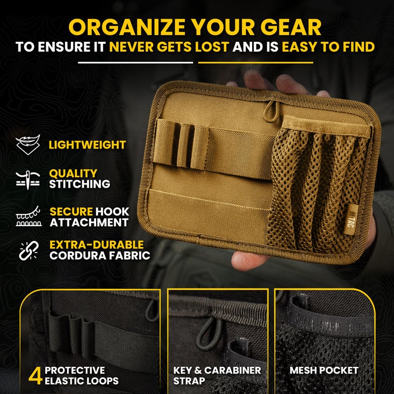 M-Tac Tactical Bag Insert Modular Organizer Utility Admin Pouch Hook Fasteners - Key Holder (Coyote Brown) - Image 4